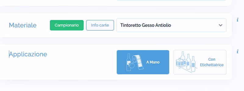 Configuratore LabelDoo: scelta del materiale di stampa